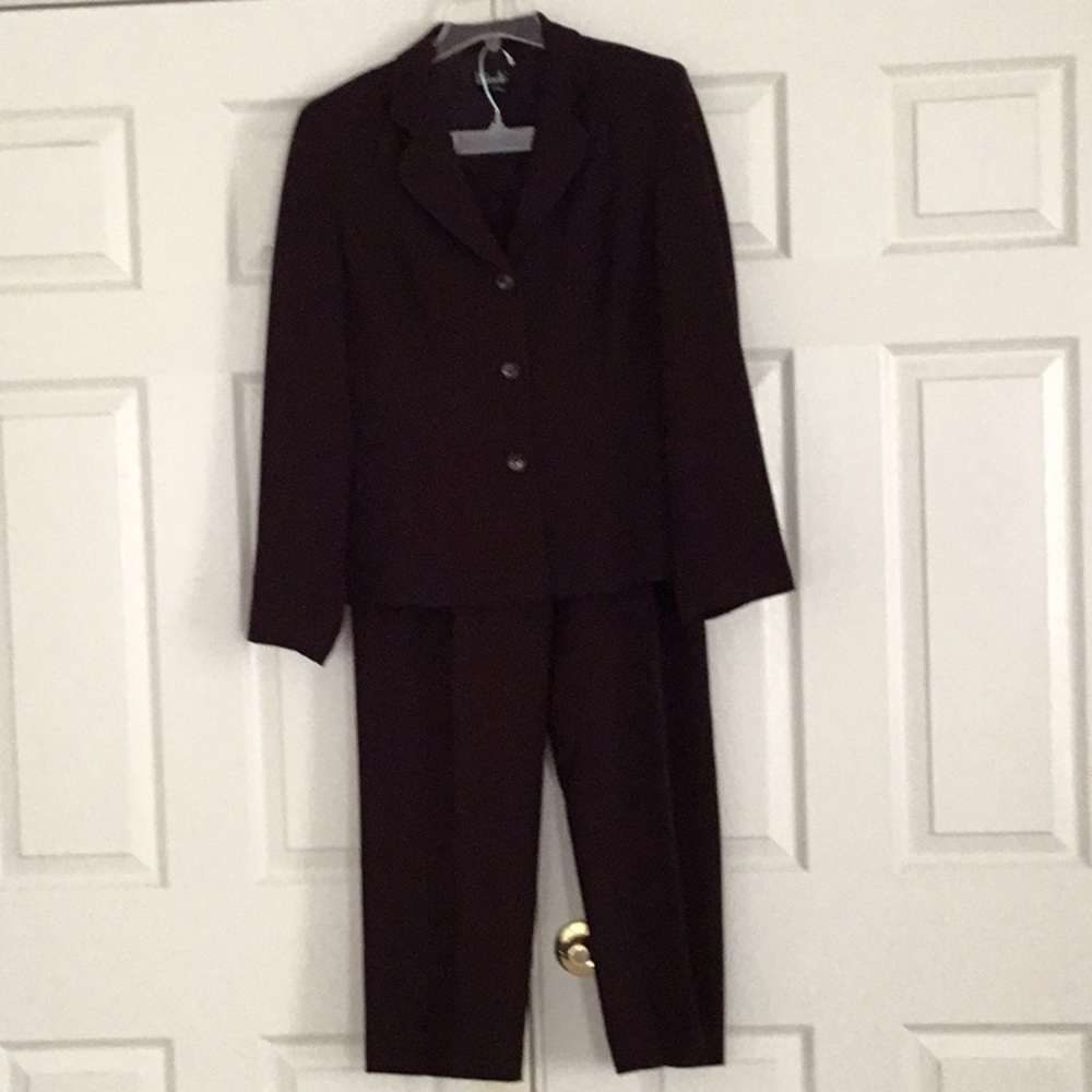 2 piece deep wine color suit